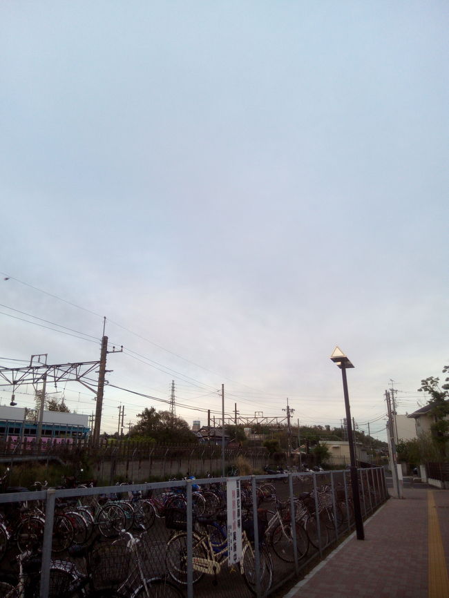 少し肌寒いです。夕焼け空。