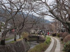 「哲学の道」を南に進んでいきます。
哲学者・西田幾太郎氏が散策しながら思索にふけったことが名の由来。
この日から２～３週間後に桜が満開だったそう。