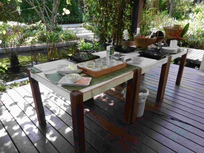 午後2時に部屋に戻ってシャワーを浴びて、料理教室の準備。<br />ここが会場です。<br />午後3時からで三品を作るって時間はどのくらいかかるんですか？ってレセプションで聞いたら、だいたい1時間半から2時間ですねって。<br />えー、そんな早くできるんですか。三品ですよね。