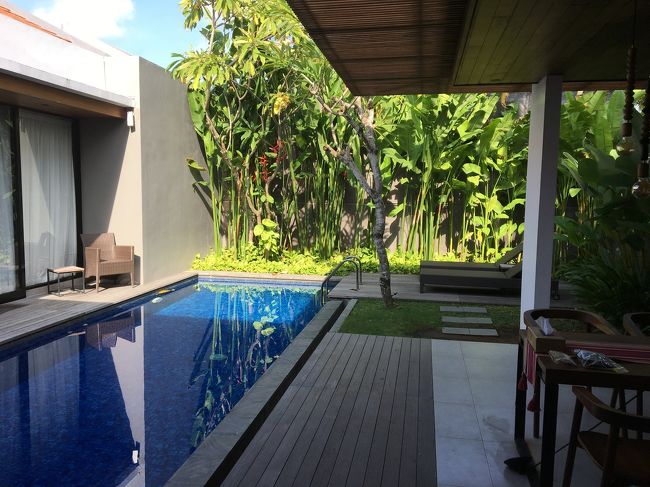 部屋はプール付き。落ち着けそうです。