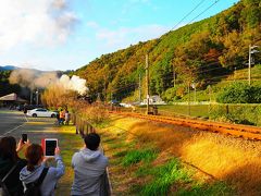 「川根温泉笹間渡駅」裏にやって来ました。
観光客が多くポジションを上手く取れない・・・

PM3：30
駅を発射する汽笛が響きます。
