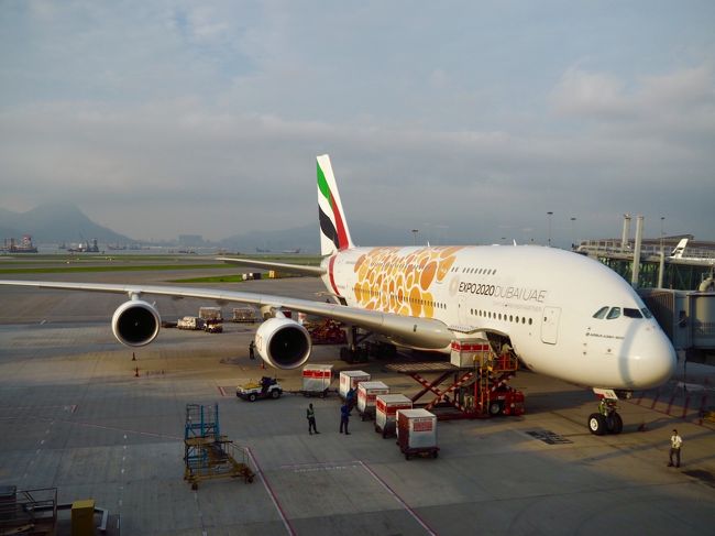 香港からドバイまではあこがれのA380。<br /><br />ずーーっと乗ってみたかった飛行機。<br />もう製造中止になってしまったけどね・・・<br /><br />香港は予定してたより、香港飯食べられなかったけどまた来ればいいから良しとしよう。<br /><br />それでは、今回の旅のメイン、セーシェルに向けてまずは中継地のドバイまで飛びまーす。<br /><br />Vol.2 セーシェル・ラディーグ島編に続きます→https://4travel.jp/travelogue/11488436<br /><br />ｰｰｰおわりｰｰｰ<br />中途半端な香港の旅行記に最後までお付き合い頂きありがとうございました。<br />Vol.2以降へもぜひお越しください。