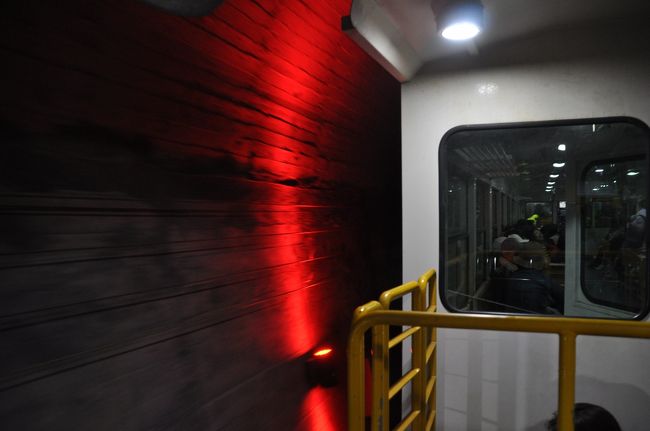 　こちらのトンネル内はいろいろな色の照明がありました。