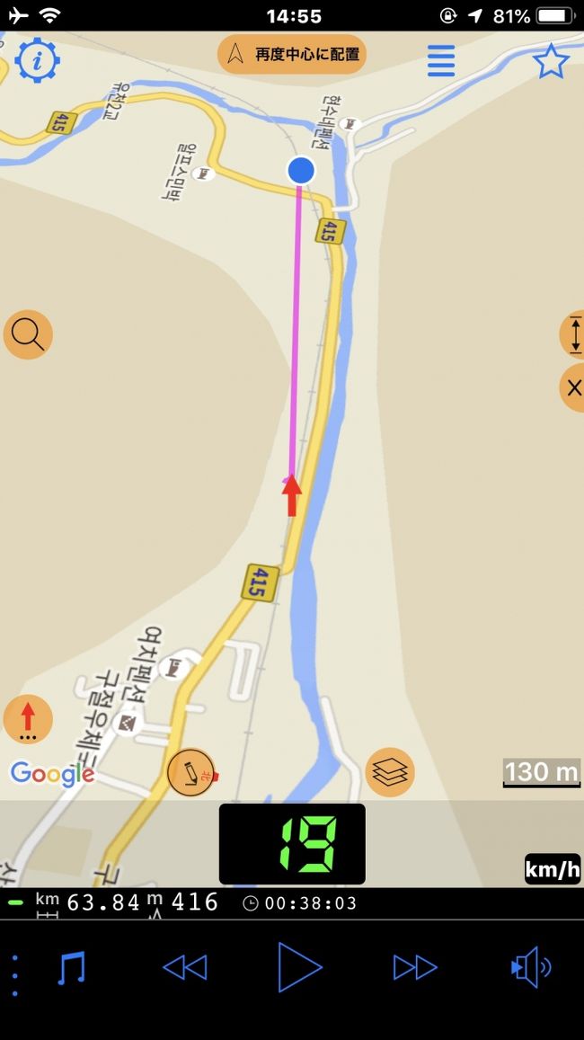 　時速19キロメートル