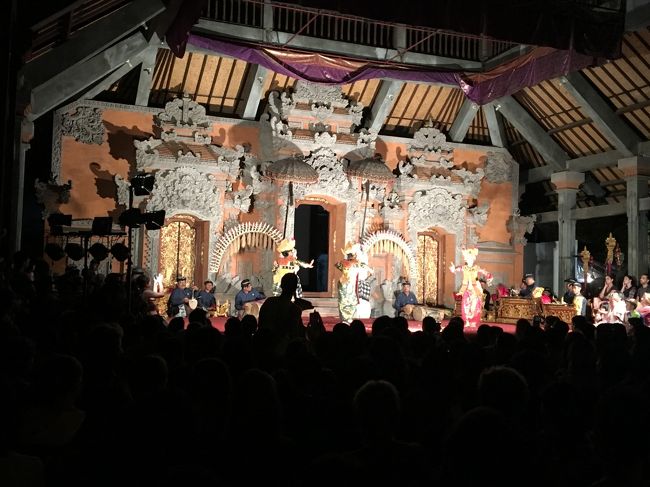 宮殿の横の建物でバリの伝統舞踊をのショーを見ました。<br />明日はいよいよアウトドア　アクティビティです