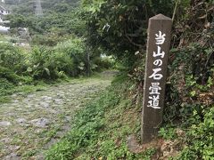 まだ歩く余力はあるので、浦添城跡を目指します。

行程にて車で通行で不可能な道にまだ遭遇。
昨日同様、石畳の坂道です。
ここも雨でつるつるで本当に危険です。
歴史ある道であることは理解してますが。