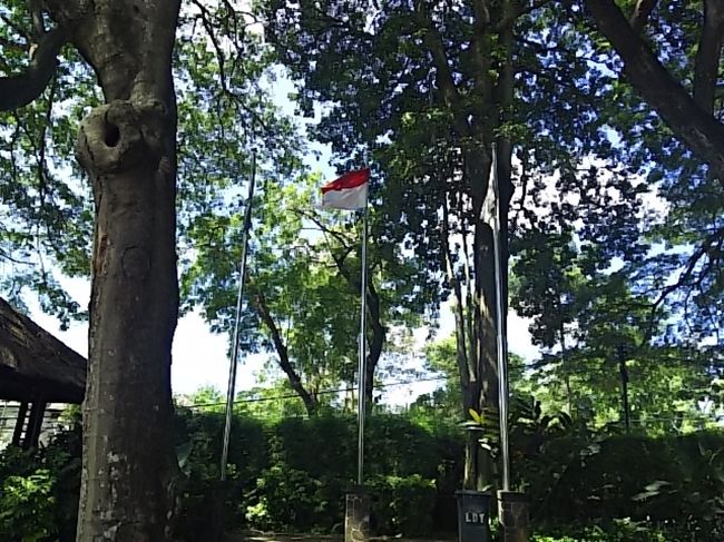 平成最後の日。<br />日の丸カラーのインドネシア国旗を見上げる。<br />この後部屋に戻りNHKに見入る。<br />お優しく国民に寄り添っていただいた天皇さま、皇后さまに感謝。<br />