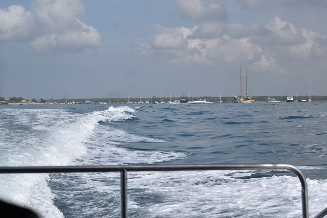 普通なら３０～４０分程度で到着するらしいのですが、島を目前にエンジントラブル？でしばし足止めされてしまいました。