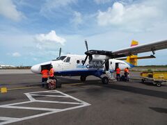 遅延して14:50頃にイギリス領タークスカイコス諸島のプロビデンシアレス国際空港に到着。