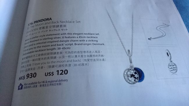 このPANDORAのネックレスが可愛くて妹と買おうかと思ったのですが、1つしか積んでいないとのことで断念。