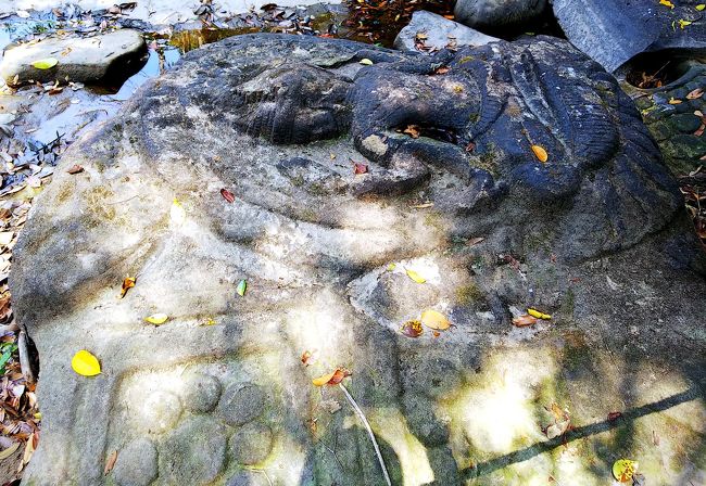 川の水位が下がらないと見られない彫刻も多く、乾季の今は、彫刻の全容を見ることができました！(๑°ㅁ°๑)ｽﾊﾞﾗｼｲ！