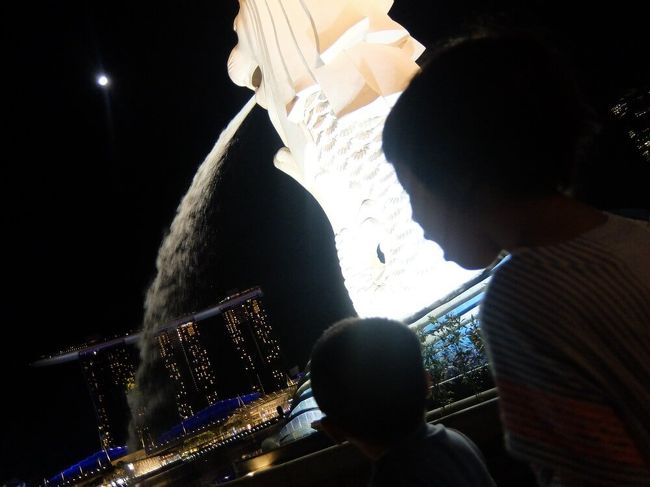 徒歩3分程でマーライオンに到着しました。<br />ところでこのマーライオンですが、元祖ではないみたいです！