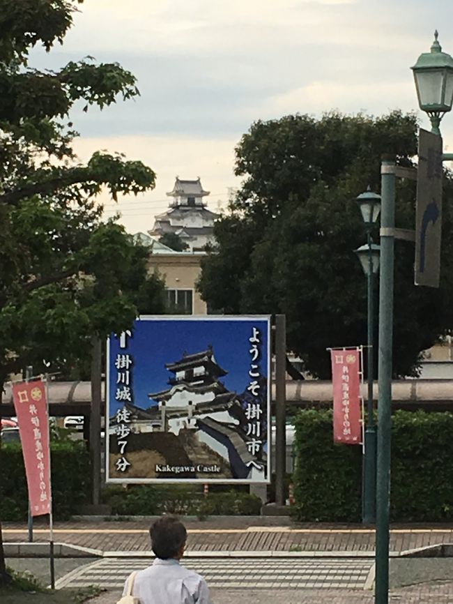 掛川駅でまたJRに。<br />駅からお城が見える！