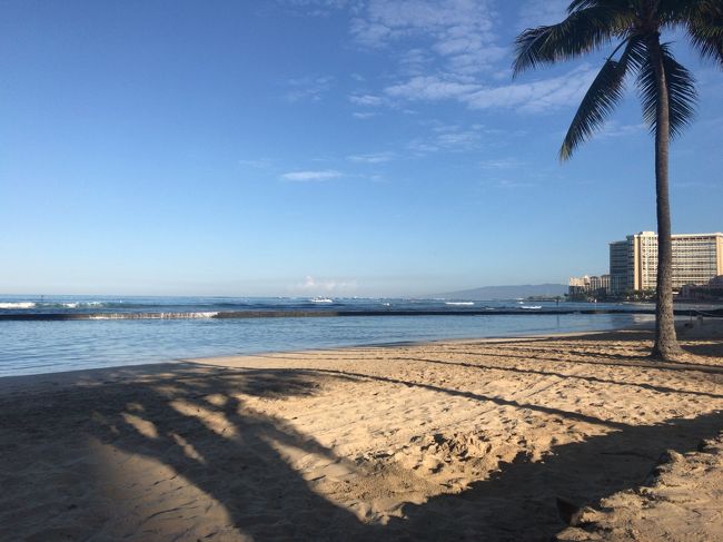 さぁ今日で旅も最後。<br />日本へ帰る朝です。<br /><br />友人が空港まで送ってくれる時間まで<br />少しあるので、ゆっくりワイキキビーチを<br />裸足で歩いてみよう！