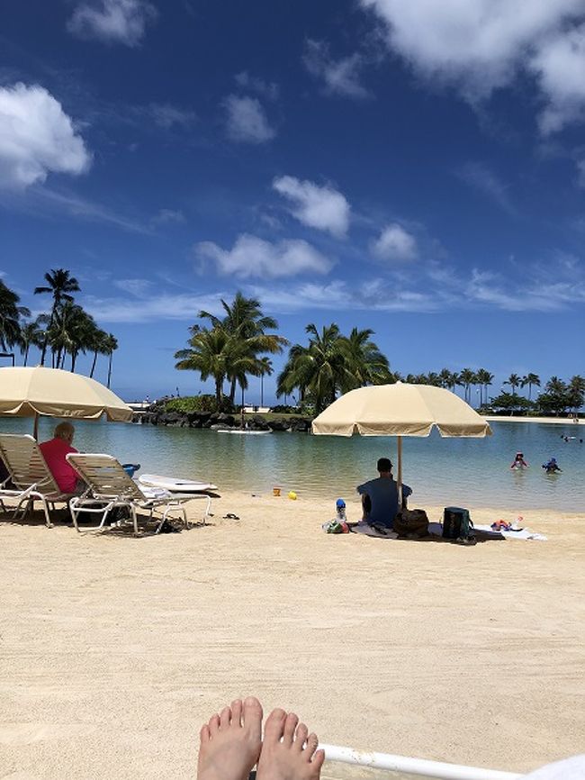 ハワイ３日目。<br />、<br />午前中は、ビーチに出ます。<br /><br />ラグーン前で、のんびりとリゾート気分を味わいます。