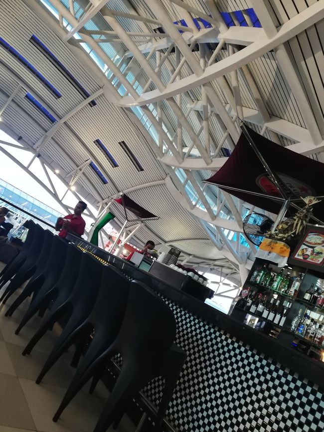 予定よりだいぶ早くデンパサールに到着！<br />このあと帰国便までの時間でスパを予約していたのですが、飛行機が遅れることを考慮して余裕を持ったスケジュールにしたのでかなり時間がある。<br /><br />国内線出たところに飲食店アーケードがあって、スタバとかピザハットとか入っているのですが、どうにも衛生面が気になる感じだったので国際線ターミナルまで移動。<br /><br />国際線ターミナルのカフェもめちゃくちゃ混んでますが、唯一空いていたバーで時間を潰します。<br />ここはドリンクを頼むと芋のチップスがエンドレスで出てきて、お通しみたいなものかな？いくらくらいチャージかかるかな？とびくびくしていたらなんと無料でした笑