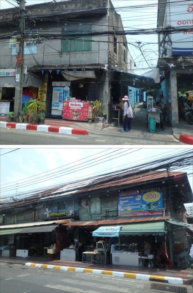 タラートプルー駅からワットパクナムに向かう途中の道沿いも、けっこういろいろこじんまりとしたお店があって、昔からの商店街なのかな。<br /><br />どこかちょっとベトナムのハノイに似てる雰囲気もあるし、この辺りの街並みの感じは、個人的にかなり好きだなぁ～。時間が許せば歩いてみたい商店街でした。