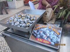 シントラから、電車でリスボン中心街に戻ってきました。

街には『焼き栗』が売っていました。