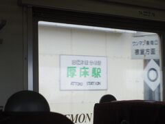 快速列車は浜中駅から一つ飛ばして厚床駅に着きました。JRのエゾシカ出没お勧めポイントでもないこの区間でもなんと7匹ものエゾ鹿が見れました。コノ駅から分岐していた標津線は1989年に廃線になりました。草の少ない時期だからか、標津線の転車台の跡もハッキリ見えました。