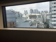 お部屋からの景色です。普通ですね
ベッド横に細長い窓があります。