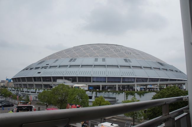 おおお！見えてきた！<br />ドームや近未来的ですね~！<br />甲子園と対照的です。