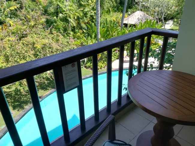 下はプール。<br /><br />1階の人はプールアクセスルームになりますね。<br /><br />私は湿気そうな気がしてプールアクセスは遠慮してます。<br />でもって、お馬鹿だから高い所好きなので、毎回高い所のお部屋をリクエスト（笑）<br />