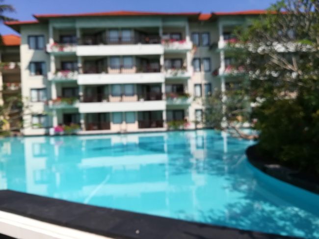 お部屋からプールへアクセスできるように作られているプール。<br /><br />ちょっとここは入るのは勇気がいりますね。