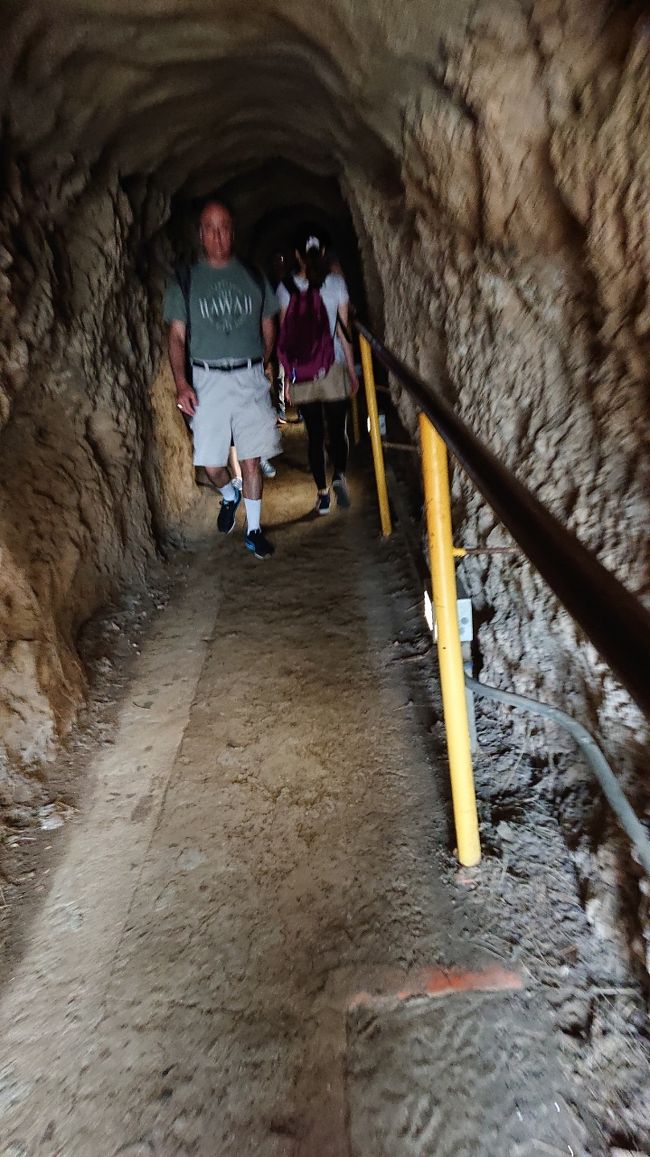 大人一人がすれ違えるくらいの真っ暗なトンネルに入って・・