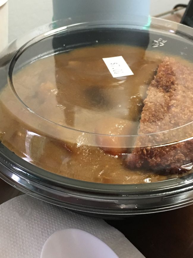 今日の部屋食はいやす夢のカツカレーです。<br />7ドルです。<br />まだ熱くてホテルで美味しくいただきました。<br />カレーが懐かしくなって、この家庭の味がたまらなく美味しかったです。