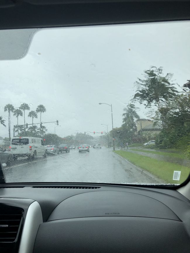 車に乗り込むときは<br />かなりの豪雨。<br />お腹も満たされたし<br />ワイケレアウトレットに向かいます