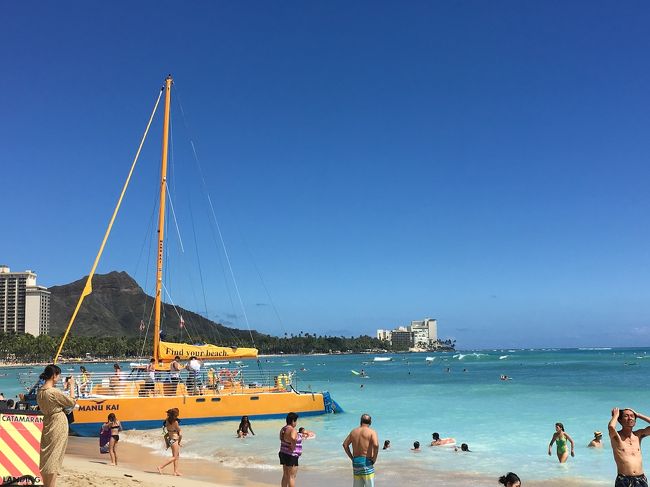 ダイヤモンドヘッドとワイキキビーチ。<br />この景色はハワイのベストポジションですね。<br />写真が下手だけど、満足