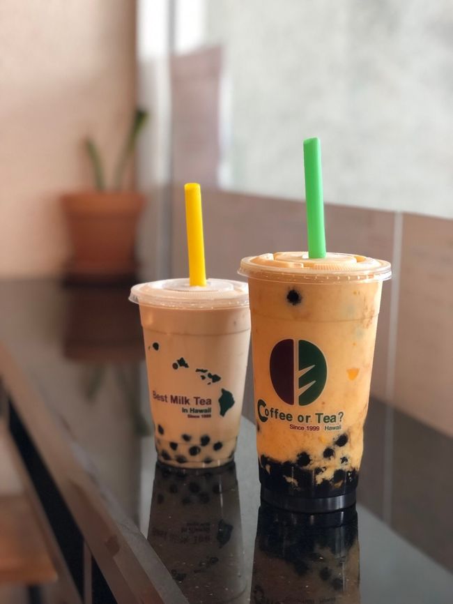 帰りに<br />Coffee or teaで<br />タピオカドリンクを<br />夫は パパイヤ<br />私はジャスミンミルクティー<br /><br />どちらも濃厚で美味しぃ～