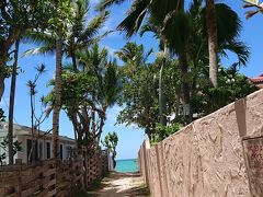 ホールフーズでタクシーを呼んで・・ラニカイビーチへ
ビーチに続く小道を覗くだけで期待感が・・
ワクワク(^O^)