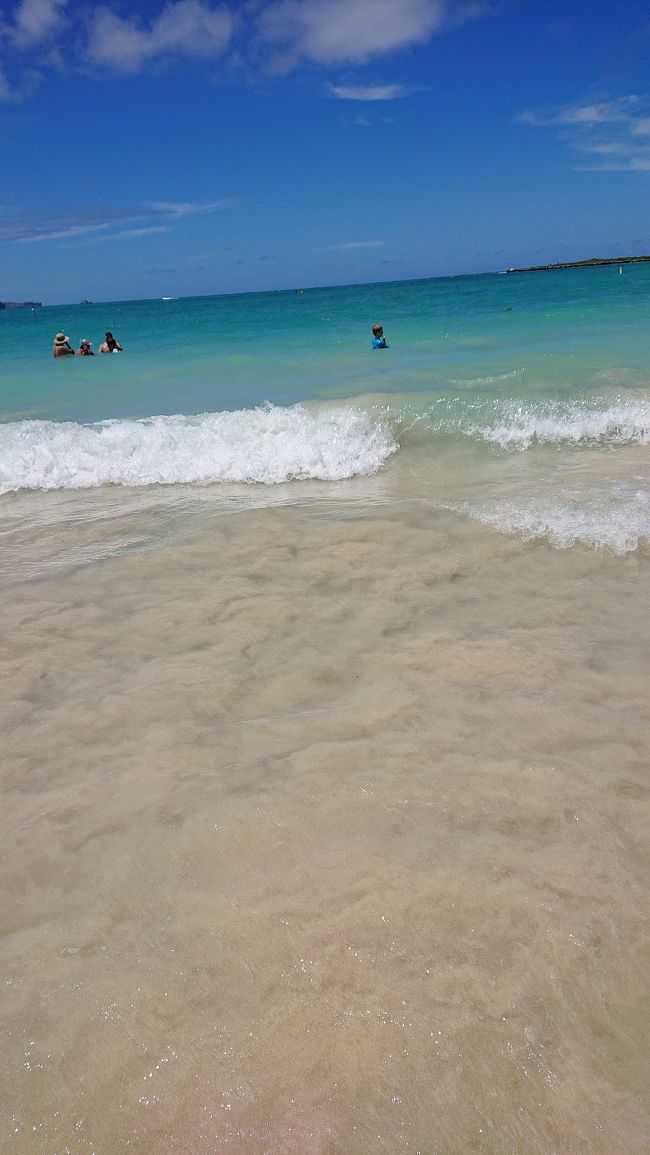 白い砂浜と透き通った白い波に、思わず頭から飛び込み・・<br />しばし泳ぎまくる(笑)<br />お魚は見つからなかった