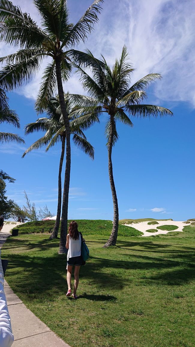 カイルアビーチに続く公園からの道<br />ここも本当に素敵