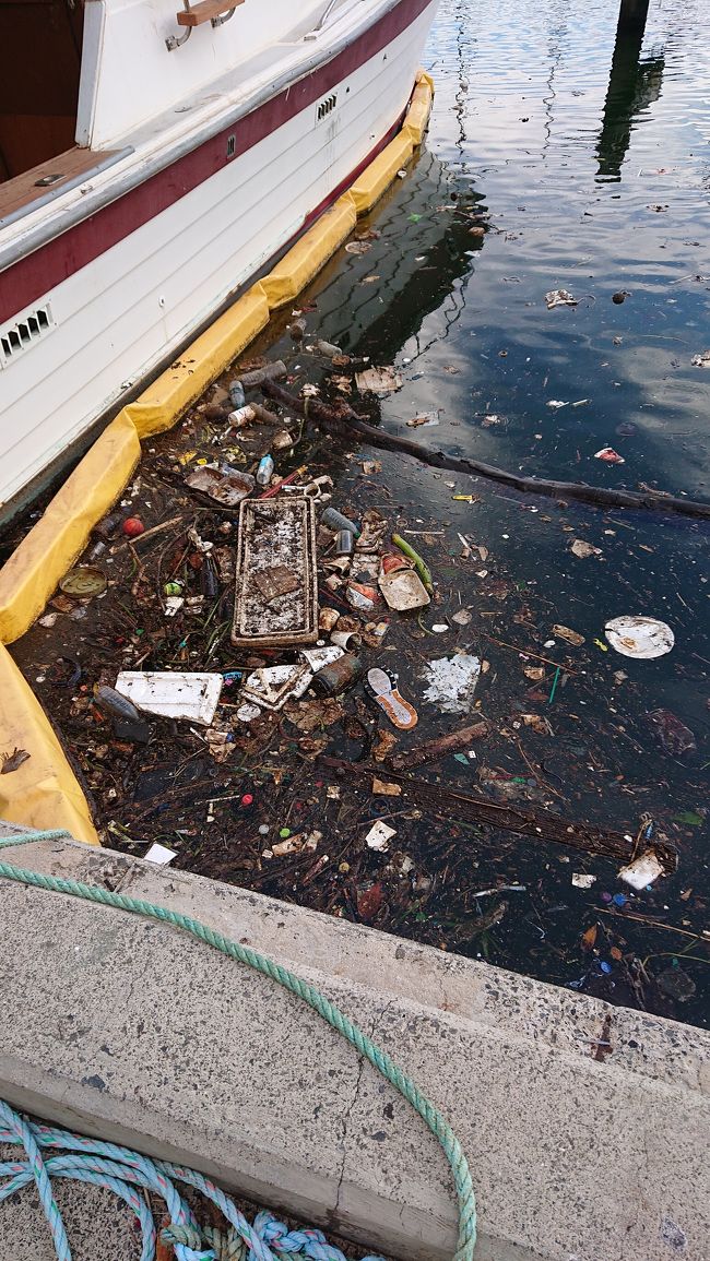 わぁ！！ヨットハーバーはゴミだらけ<br />すぐ隣はイリカイやヒルトンの前のビーチなのに。<br />ここも繋がってるのよね？<br />何だかなぁ・・というものを見てしまった感じ。