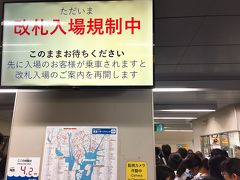 この日のコンサートですが、都会の名古屋で行われたライブなのに、アンコール前に帰る人が異様に多いな～、何故かなぁ?って思ってた理由が、帰りに分かりました!　

ライブ会場はあおなみ線の終点、金城ふ頭駅が最寄りなのですが、運行距離の短いあおなみ線(金城ふ頭⇔名古屋)なので、帰りはピストン輸送をするにも限界があり、20分に1本の運行。　しかも、名古屋方面のみなので、乗客が分散するわけでもなく、ホームに人が入り過ぎないように、前の電車が発車するまでは改札入場規制が行われていました。　

改札の入場規制だけじゃなくて、駅までの歩道橋も規制されていて、ライブが開催されるときは毎回この規制があるのでしょうが、何も知らずに地方から来て、名古屋からの乗り継ぎの新幹線やバスなどに乗り遅れる人って一定数絶対にいそうだな…。　