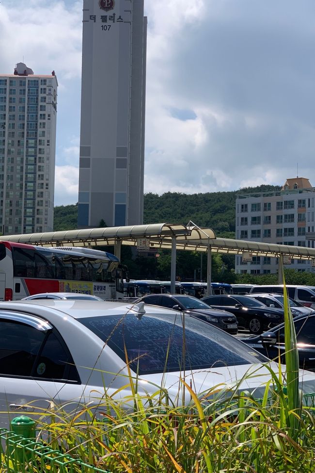 統営バスターミナルに到着！<br />道も空いていたので予定通りです。