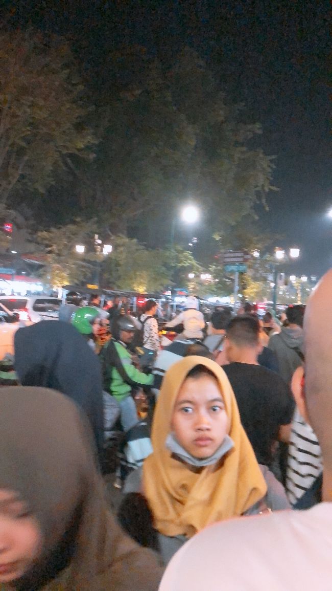 帰りも道が混雑しており、マリオボロ通りに着いたのは19時半でした。<br />夜のマリオボロ通りは昼間とは雰囲気が変わります。