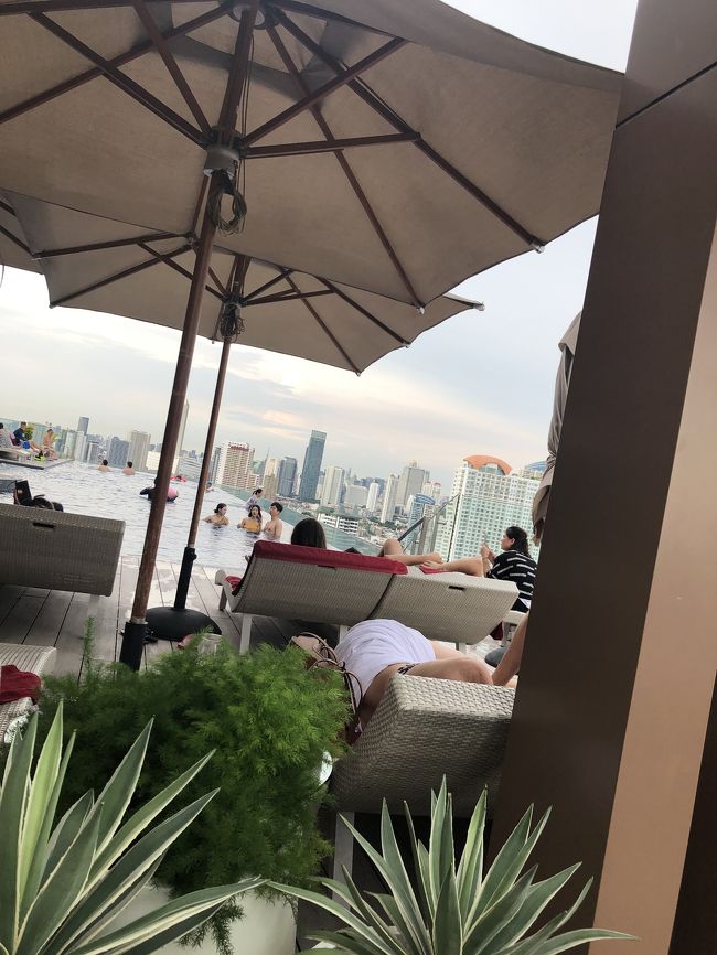 バーから振り向くとこんな感じでプールが見えます。