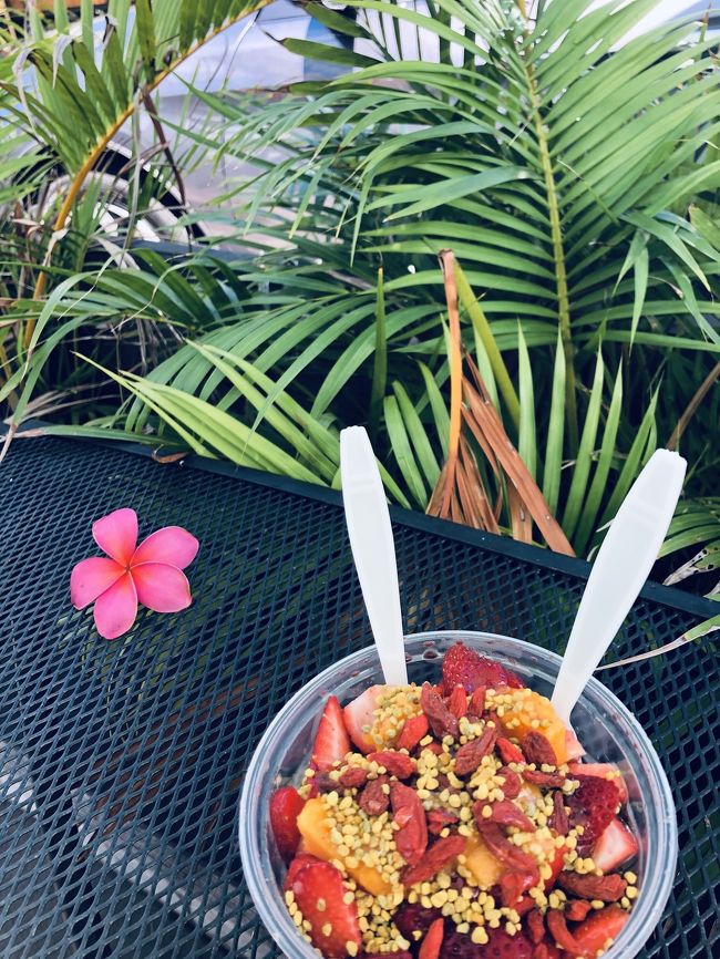 ツアーにはお昼ご飯ついてないので、軽くピックアップの前に食べることに。<br />ホテルのすぐ近くのアサイーベーシックというお店。<br />辺鄙な場所にあるのに混んでます。<br />すごく美味しかった！<br />ツアーガイドさんも、ここのアサイー大好きでオススメだと言っていました。