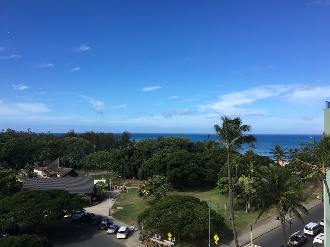 今日は朝から快晴です。ホテルからの この眺め、最高です。