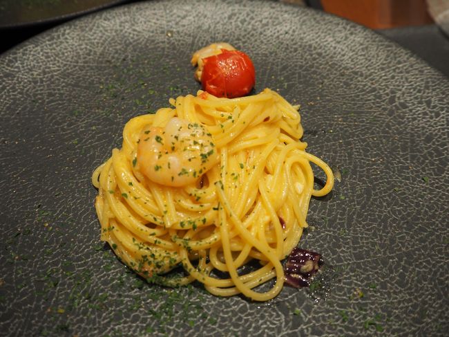 クリームパスタ。美味しかったですが、当然ながらアルデンテではありません。