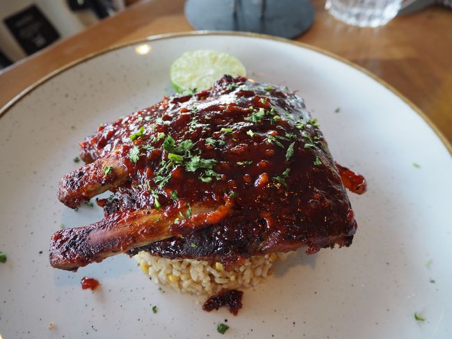 スペアリブ。下に盛ってあるライスが口に合わず残念でした…