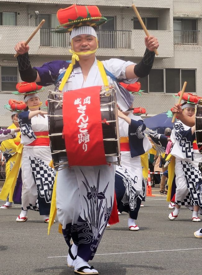 東北絆まつり/福島-8 盛岡さんさ踊りb 太鼓パレード日本一