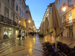 リベイラ市場を後にして、ちゃんとしたディナーを食べる店を探すことに。
モザイク張りの通りを歩いていきます。