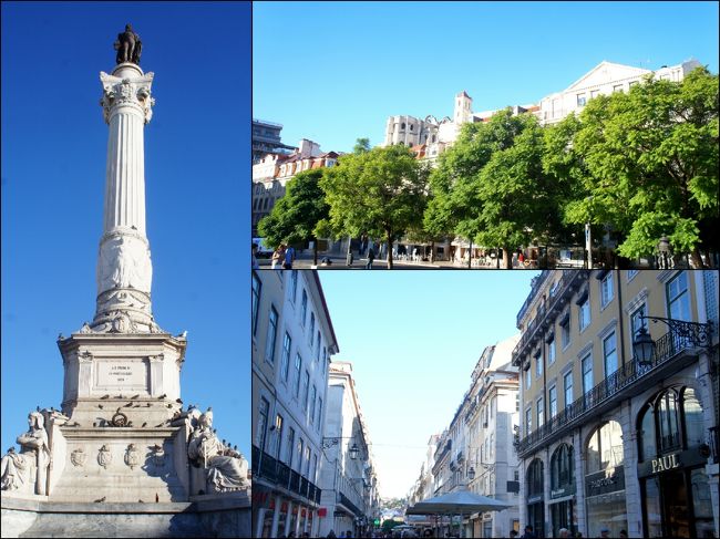 アパートから出ると雲一つない青空。既に日差しは強かった。<br />路地に面する建物は5,6階はあり、そのせいでまだこの時間は通りは日陰になっていて歩きやすい。<br />今日はトラムに乗って色々と回る予定だ。今回のリスボン旅行ではYellowbusのチケットをネットで購入してきた。これもヨーロッパの各地で見られる乗り降り自由の都市巡回バスなのだが、リスボンはバスツアーに加えてトラムツアー。しかもテージョ川のボートコースまで入っている。さすがはリスボンだ。移動手段はバスよりもトラムということだろう。とはいえ、始発までにはまだ時間があるので、昨日立ち寄ったロシオ広場まで行ってみることにした。<br />朝はやはり人が少ない。ロシオ広場もほぼ独占状態だ。くるりと歩いてから、アウグスタ通りを引き返す。