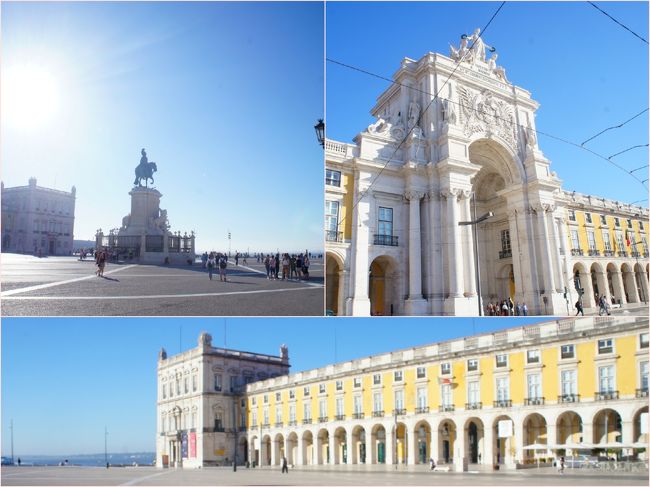 通りの終端にあるアーチを抜けると、テージョ川に面したコメルシオ広場に出た。ここが今日乗るトラムの発着場だ。トラムツアーはルートがたくさんあって入り乱れている。行きたい場所に行くためにはうまく停留所を選ばなければならない。<br />「はい、ということで、ここから乗るよ」<br />もちろんルートを組んでくれたのは妻である。偉そうに言ってすみません。<br />「いやー、でも暑いな。。」<br />「うん、あの子はいつも通り走り回ってるけどね」<br />「広いところだと元気になるよな。しかし、うちの子はかわいいな」<br />「うん、君はバカだね」<br />しょうもない会話をしていたらすぐに時間が来た。しかし、トラムは来そうにない。<br />「来ないね」<br />「まあ、時間は多少ルーズかも」<br />だが全然来ない。ふと見ると、停留所の壁になにやら白い紙がペラペラと風に翻っている。んん？なになに？<br />「あー、ここは停留所じゃなくなったって」<br />「ええ？！最新のルートマップをダウンロードしたのに？」<br />「なんかロシオ広場あたりかららしいよ」<br />「いやだー、あそこまで戻るの無駄じゃん」<br />周りの人たちも僕らを見て張り紙の存在に気付いたらしい。<br />めいめいが首を振り振り停留所から離れていく。<br />「どうすっか？」<br />「じゃあ、がんばって歩いて、途中で早めに昼食にしましょう。調べたレストランは確か朝１０時からやってるはずよ」<br />やられた、これが南のクオリティか。てきとーだなあ。