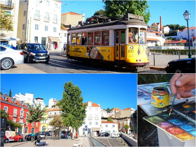 アルファマ地区のポルタス・ド・ソル広場。<br />ここはトラムが頻繁に停まり、待ってる人も少なく、かつ降りる人も多いというトラム停留所の穴場だった。