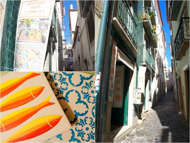 狭い路地裏のアトリエへ。<br />以前テレビで紹介していたのを妻が覚えていて調べてくれた。<br />Azuleijos de Fachada<br />伝統的なアズレージョを、今風のデザインでアレンジした作品を出しているそうだ。一つ一つ手作りで絵も微妙に違う。<br />ここでもめいっぱい悩んで、お気に入りをチョイスした。<br />裏にコルク板が付いているかわいい鍋敷き。<br />あれ？この前もどこかで鍋敷き買ったな。。<br /><br />※鍋敷きはpot stand っていうらしい